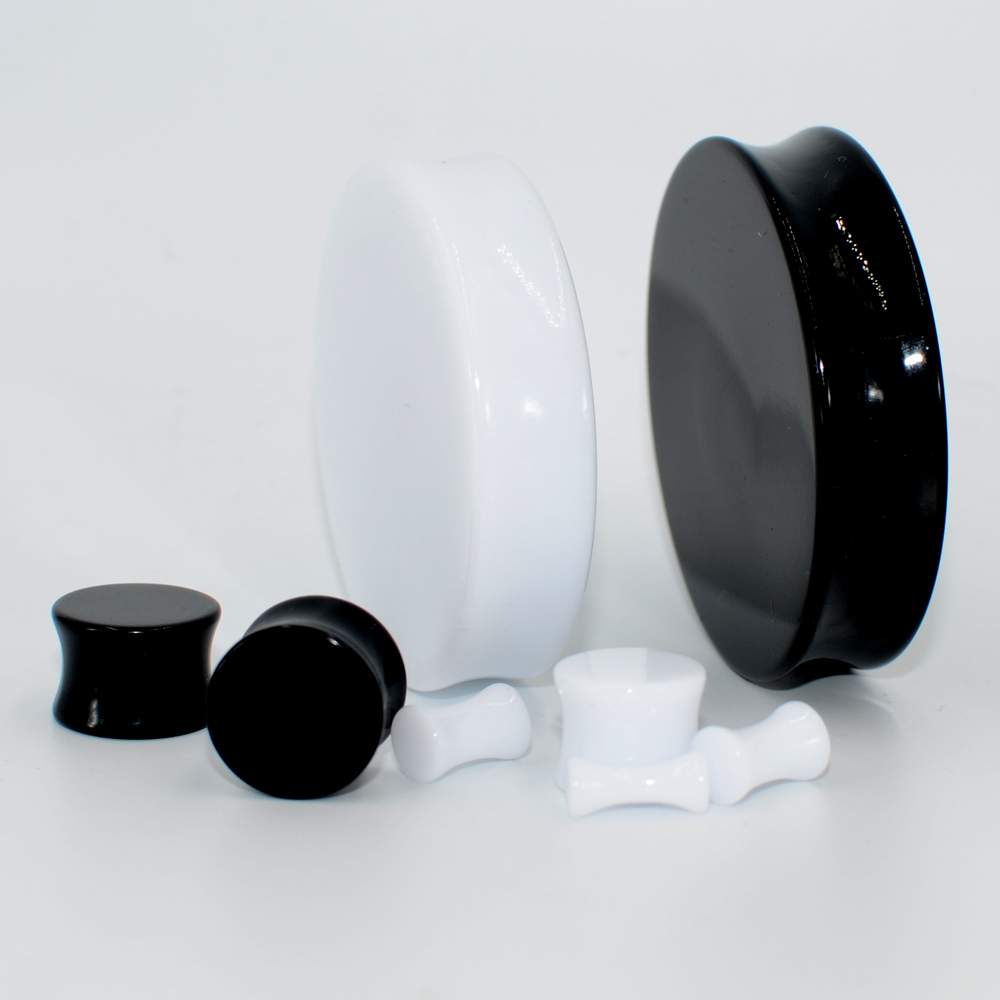 2ペアのアクリル耳栓,白と黒の大きなゲージ,拡張可能な大きな - Body Jewelry Ear Gauges のレビューと価格