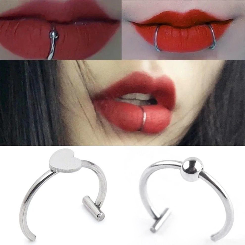 1個 ステンレス製 フェイクノーズリング フープ セプタムリ - Body Jewelry Earrings のレビューと価格