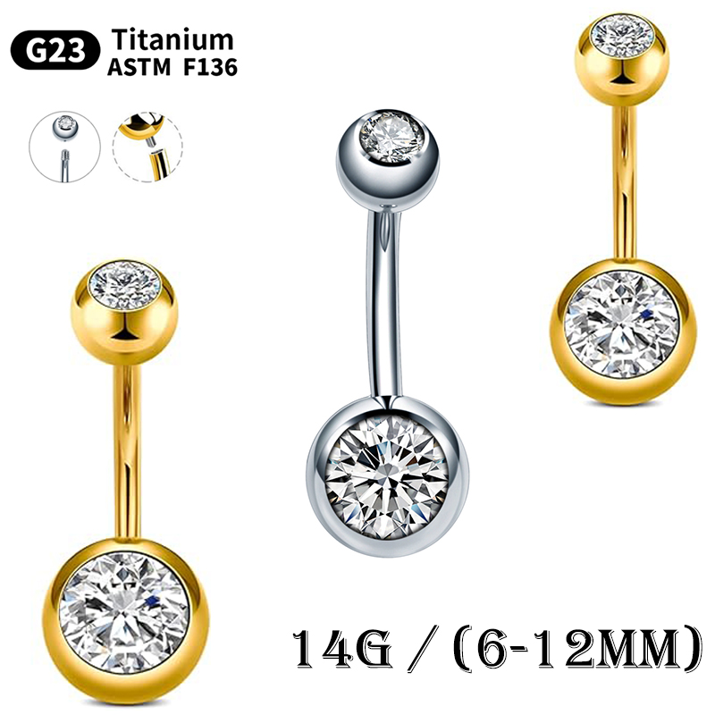 セクシーな女性のためのチタンへそピアス,へそピアスジュエリー - Belly Bar Titanium のレビューと価格