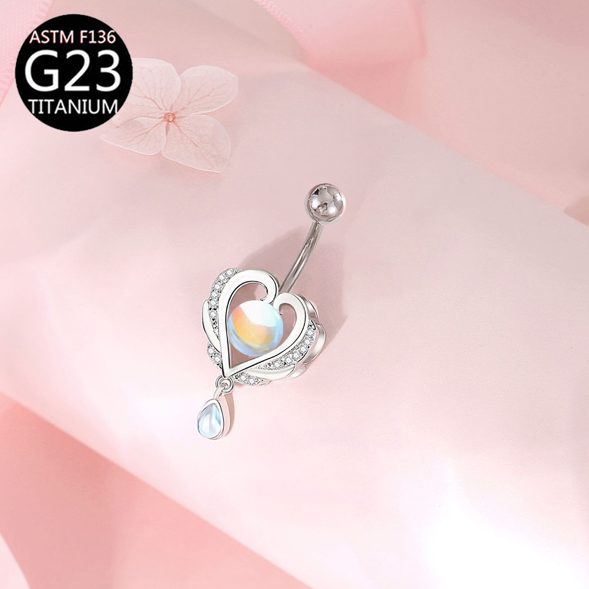 G23チタン製ピアス ベリーボタンリング ラブオーロラ スタ - Belly Bar Titanium のレビューと価格