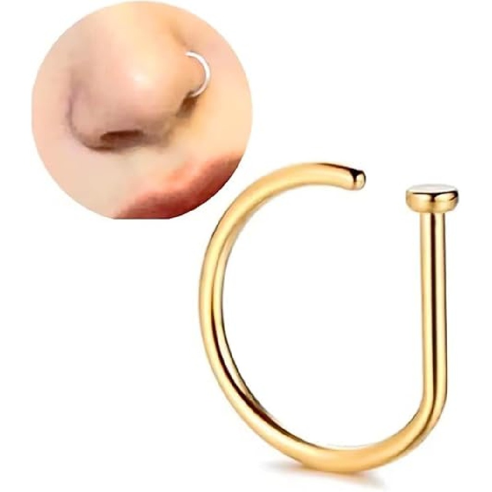 4個セット ノンピアス D型ノーズリング フェイクノーズカフ - Body Jewelry Art のレビューと価格