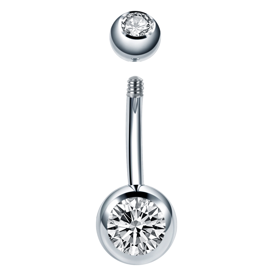 10 ピース/ロット 14 グラムチタンへそピアス外ねじへそ - Belly Bar Titanium のレビューと価格