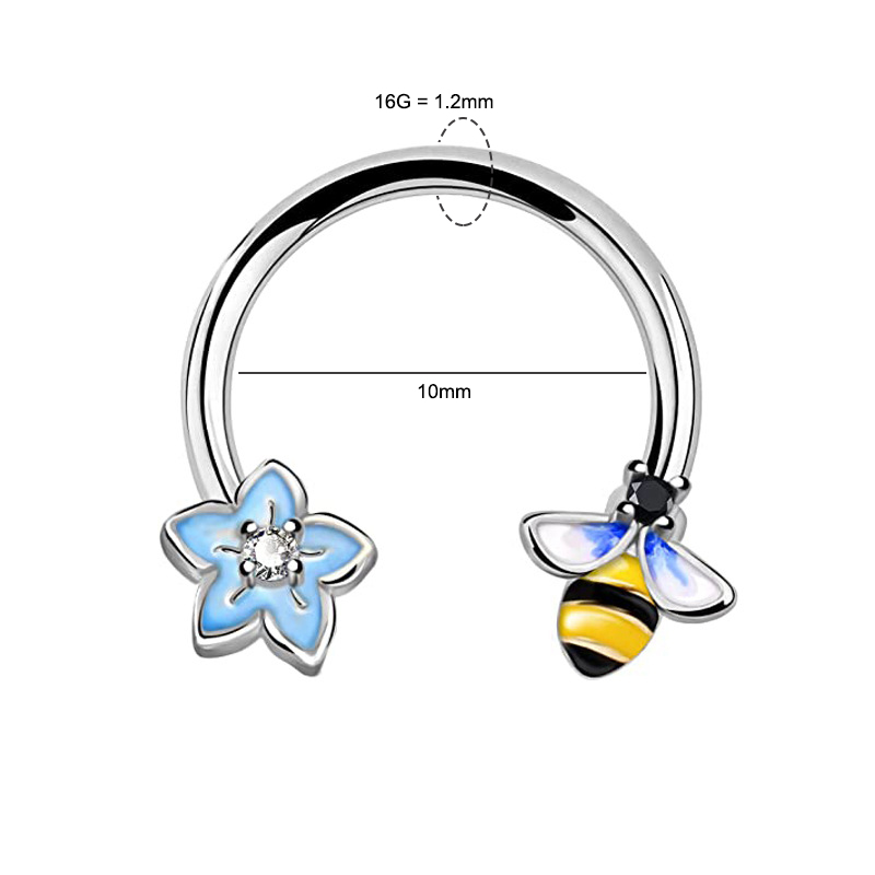 16G セプタムリング ダイスピアス サージカルスチール 軟 - Body Jewelry Art のレビューと価格