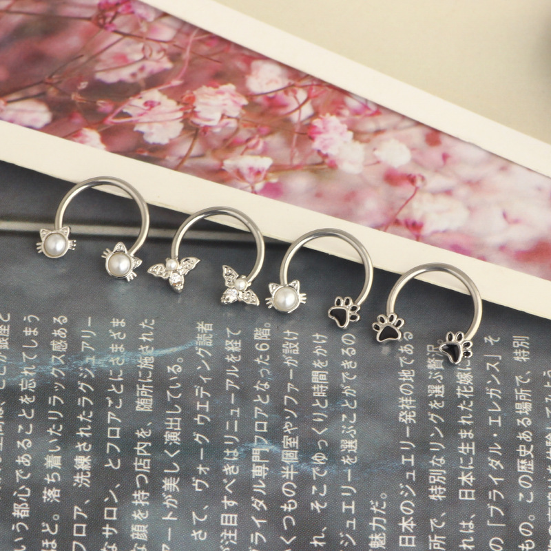 16G セプタムリング ダイスピアス サージカルスチール 軟 - Body Jewelry Art のレビューと価格