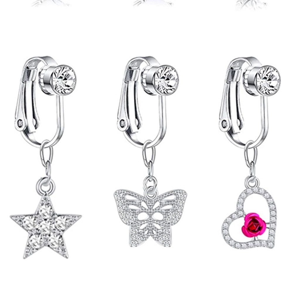 ビーチアクセサリーノンピアスクリップオンイヤリング軟骨クリッ - Body Jewelry Earrings のレビューと価格