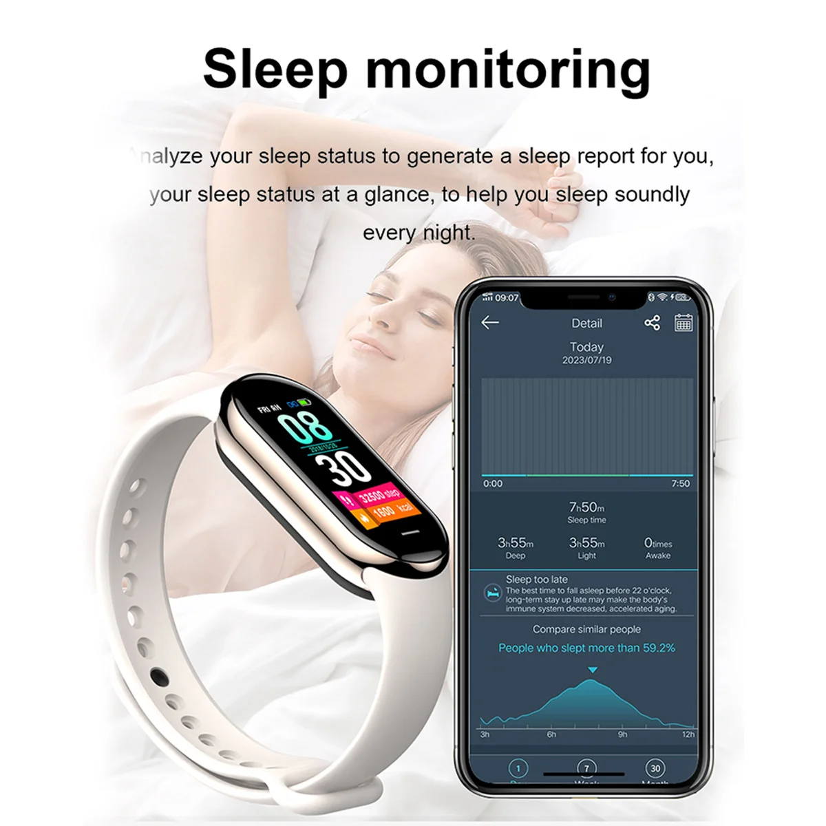 新しいオリジナル小型 M8 バンドスマート男性女性スマートウ - Body Jewelry Gauges のレビューと価格