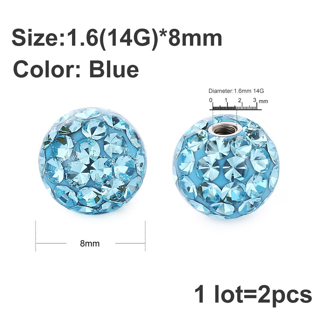 外科用ステンレス鋼ボディ穴あきジュエリー交換、スパークリング - Body Jewelry Replacement Ball のレビューと価格