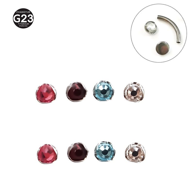 キュービックボール型ピアスアタッチメント,チタンバーベル,交 - Body Jewelry Replacement Ball のレビューと価格