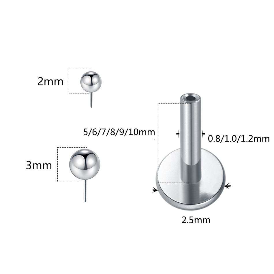1/10 個チタンプッシュインボールラブレットピアスリップリ - Tragus Flat Back のレビューと価格