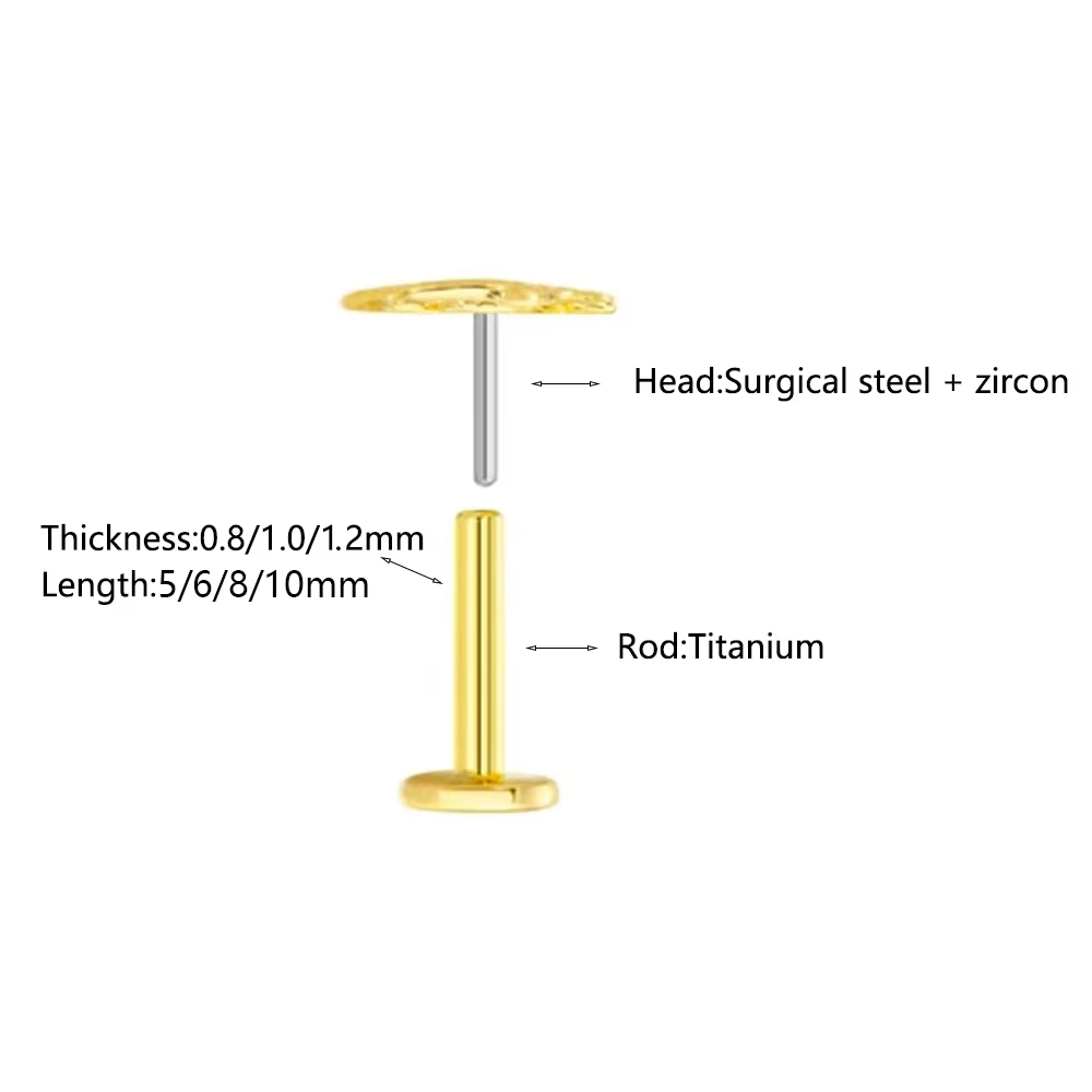 1個入り バタフライハートペンダントピアスイヤリング G23 - Tragus Flat Back のレビューと価格