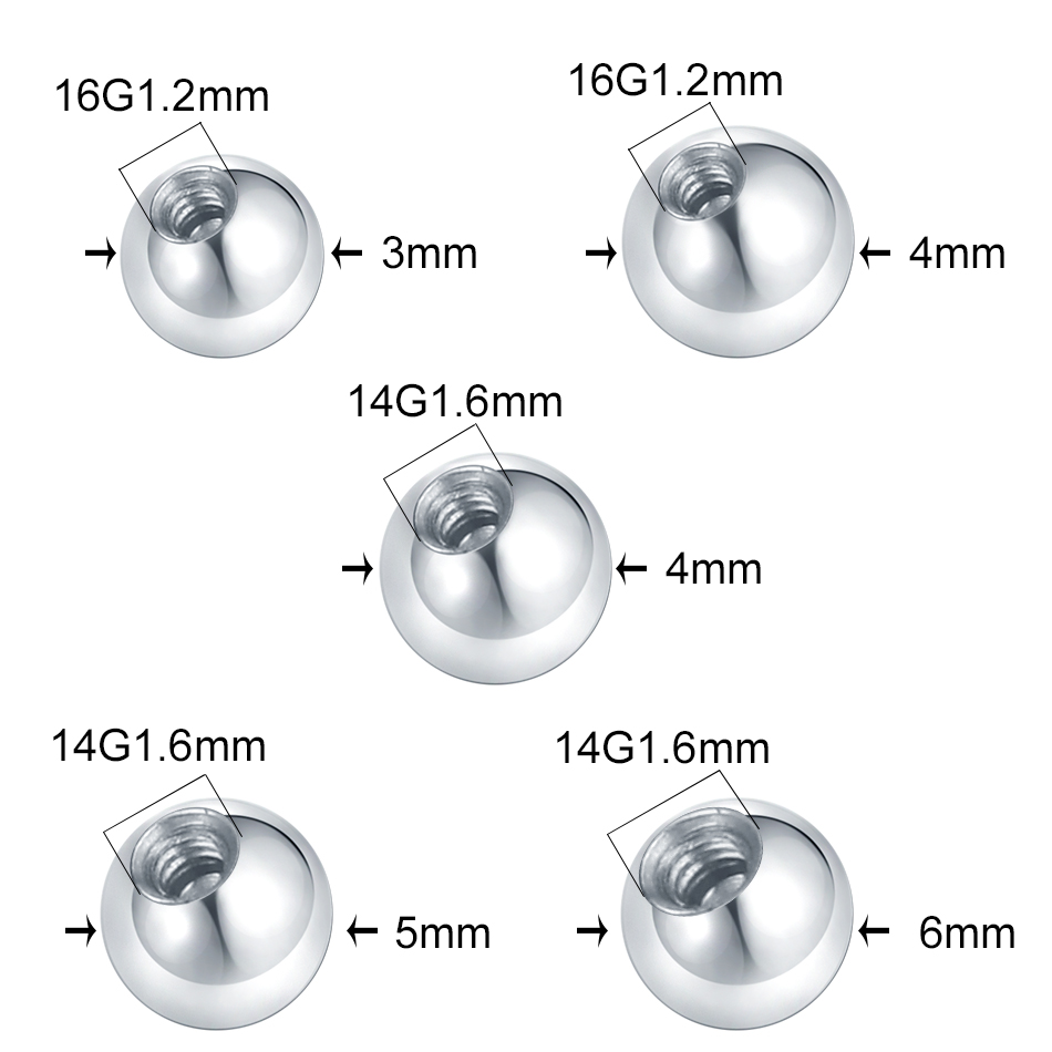 ステンレス鋼のボールの交換,セクシーなジュエリー,ピアス,眉 - Body Jewelry Replacement Ball のレビューと価格