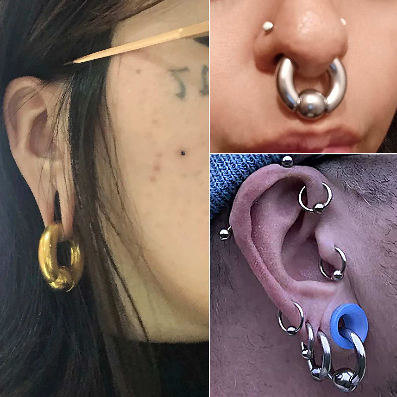 1Pc 00G-0G-12G 大型ゲージステンレス鋼キャプテ - Body Jewelry Gauges のレビューと価格
