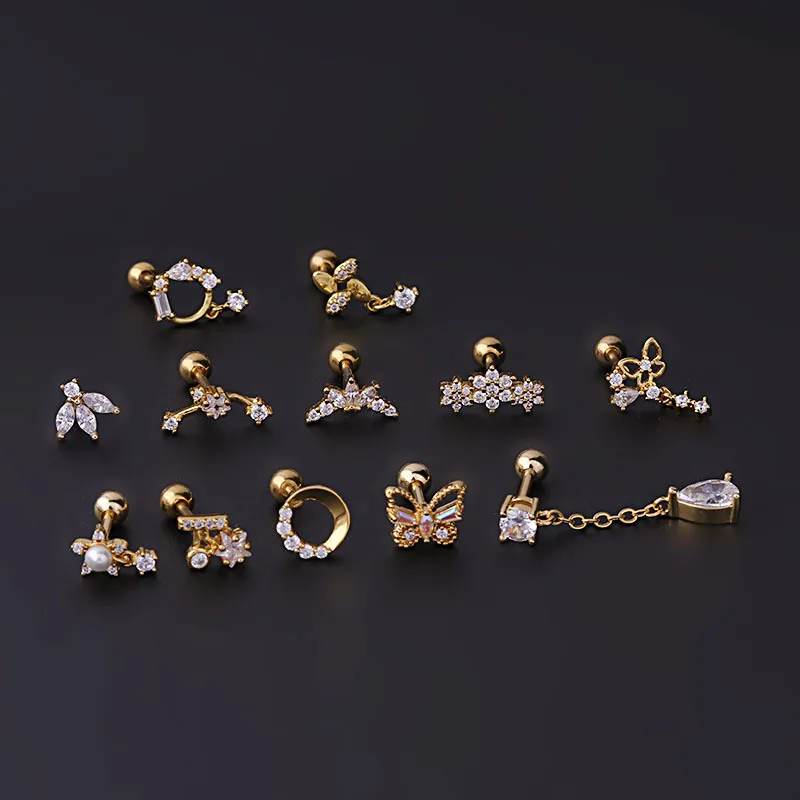 16G トラガス・ヘリックス・コンチピアスジュエリー フラッ - Tragus Flat Back のレビューと価格