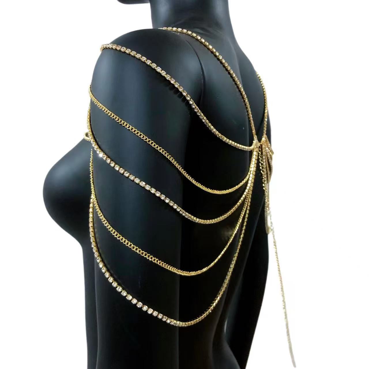 売れ筋爆発的人気！幾何学模様ラインストーンの個性的な多層セク - Body Jewelry Art のレビューと価格
