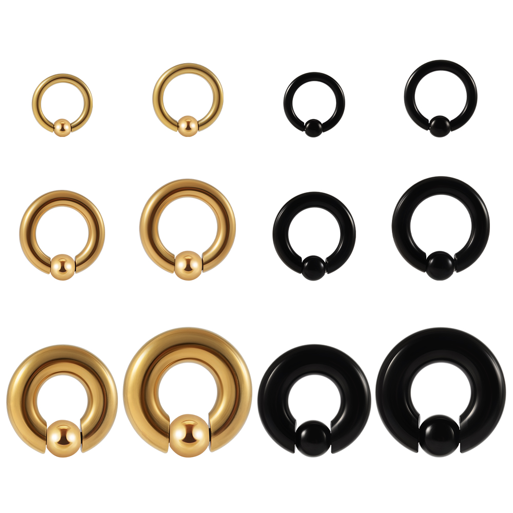 1PC ステンレス鋼大型キャプティブビーズリングビッグゲージ - Body Jewelry Gauges のレビューと価格