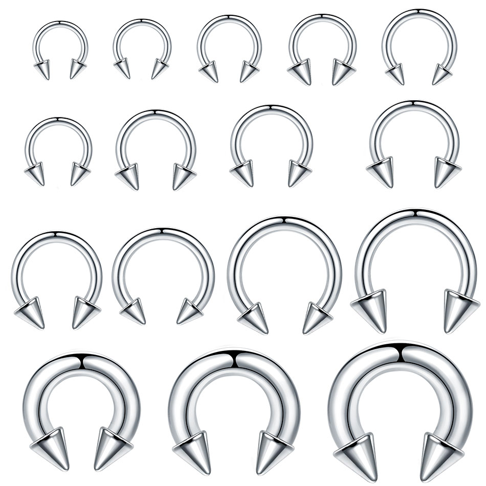 1個 ステンレス製 ビッグサイズ 馬蹄型リング ノーズフープ - Body Jewelry Ear Gauges のレビューと価格