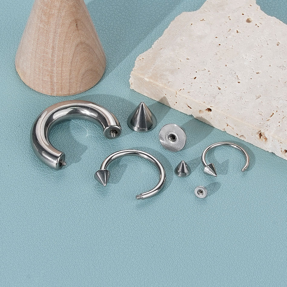 1個 ステンレス製 ビッグサイズ 馬蹄型リング ノーズフープ - Body Jewelry Ear Gauges のレビューと価格