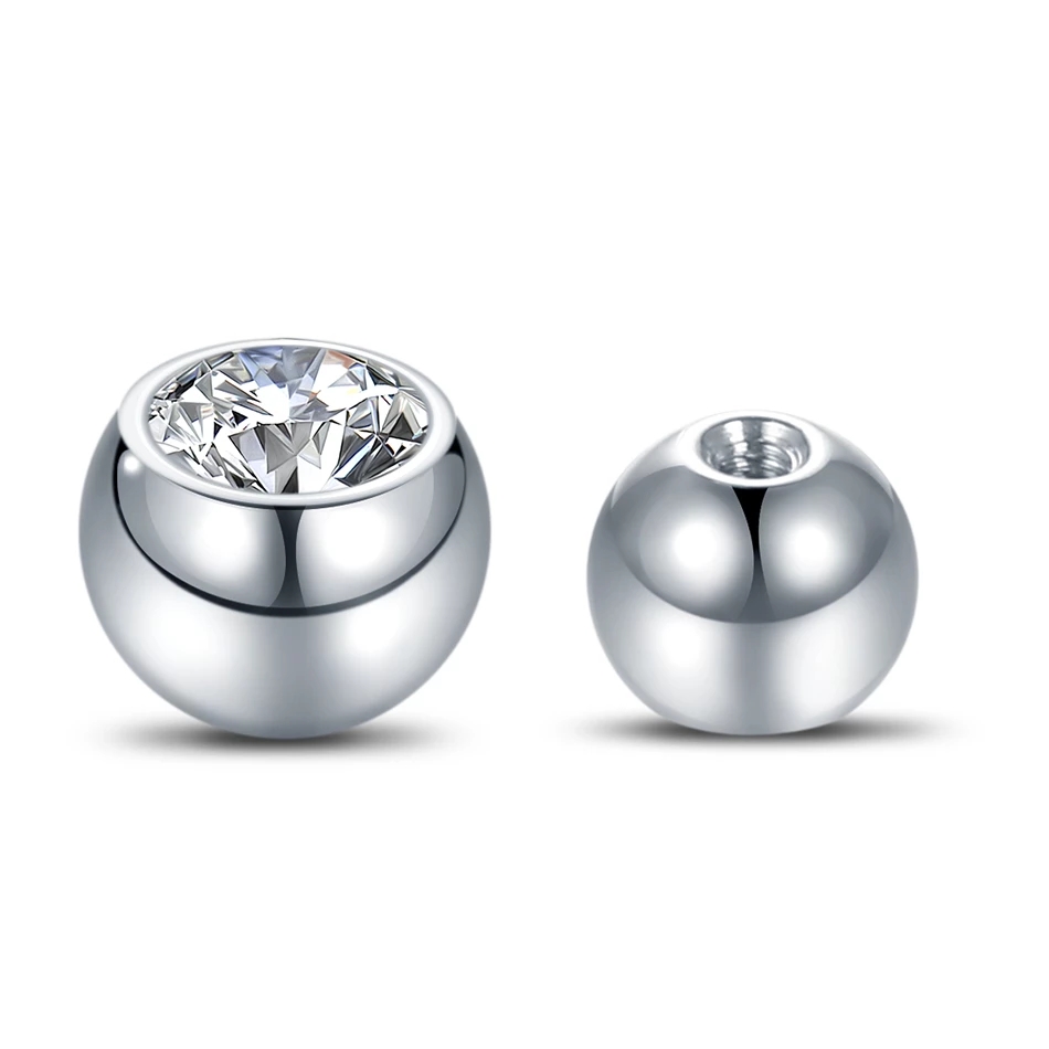 10 個 G23 チタン外ネジクリスタルボールネジ交換用乳首 - Body Jewelry Replacement Ball のレビューと価格