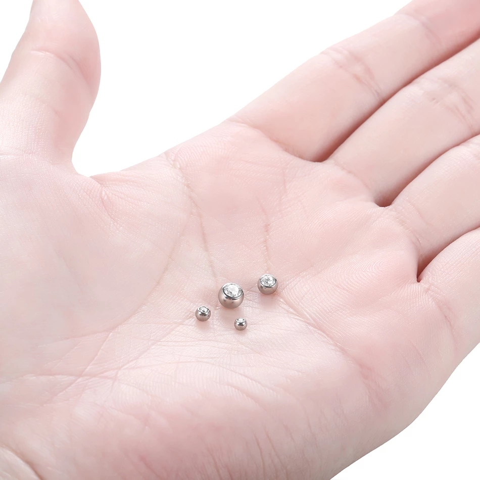 10 個 G23 チタン外ネジクリスタルボールネジ交換用乳首 - Body Jewelry Replacement Ball のレビューと価格