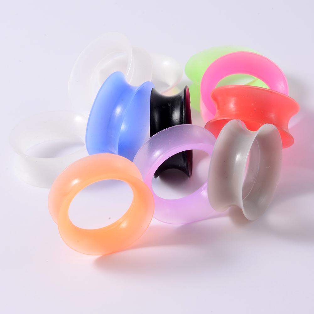 2 個のシリコン耳栓とトンネル耳ピアスイヤーレットねじ込みイ - Body Jewelry Gauges のレビューと価格