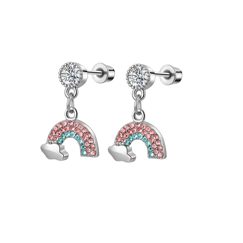 1/4 ペア低刺激性ダングルスクリューバックイヤリング、フラ - Tragus Flat Back のレビューと価格