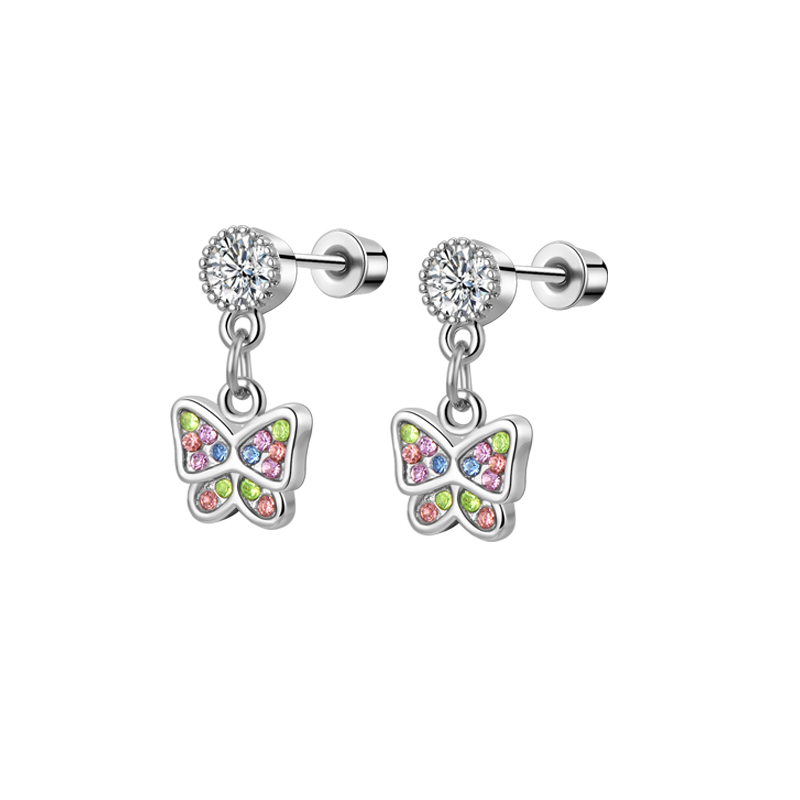 1/4 ペア低刺激性ダングルスクリューバックイヤリング、フラ - Tragus Flat Back のレビューと価格
