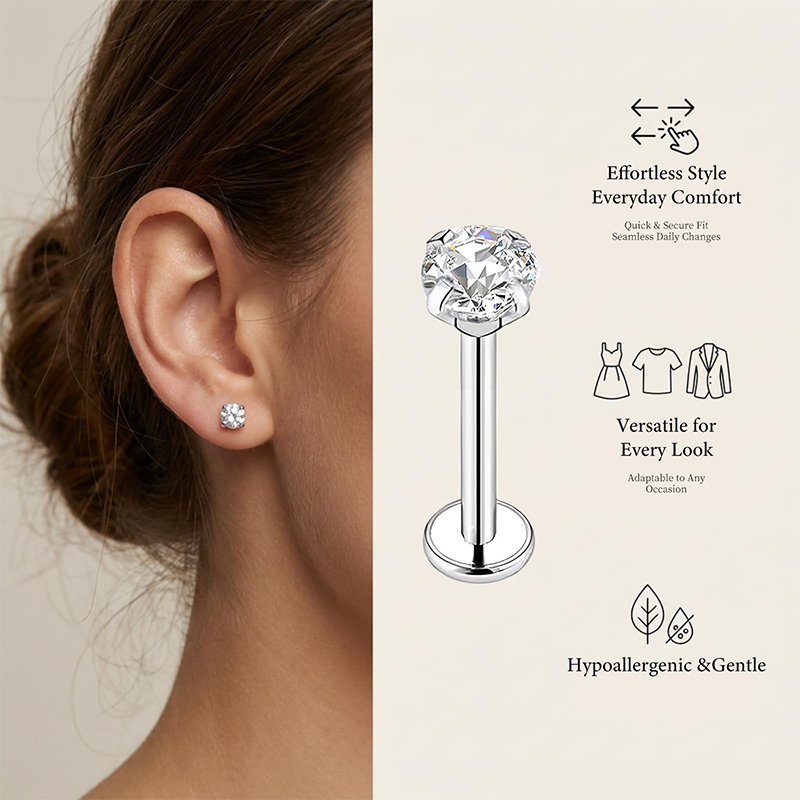 20G/18G/16G サージカルステンレス製 スレッドレス - Body Jewelry Earrings のレビューと価格